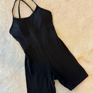 Black Sleeveless Romper with Spaghetti Straps